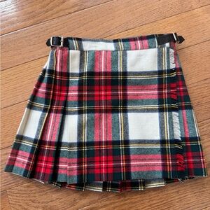 Kids Age 3/4 Wool Blend Blarney adjustable waist tartan plaid skirt